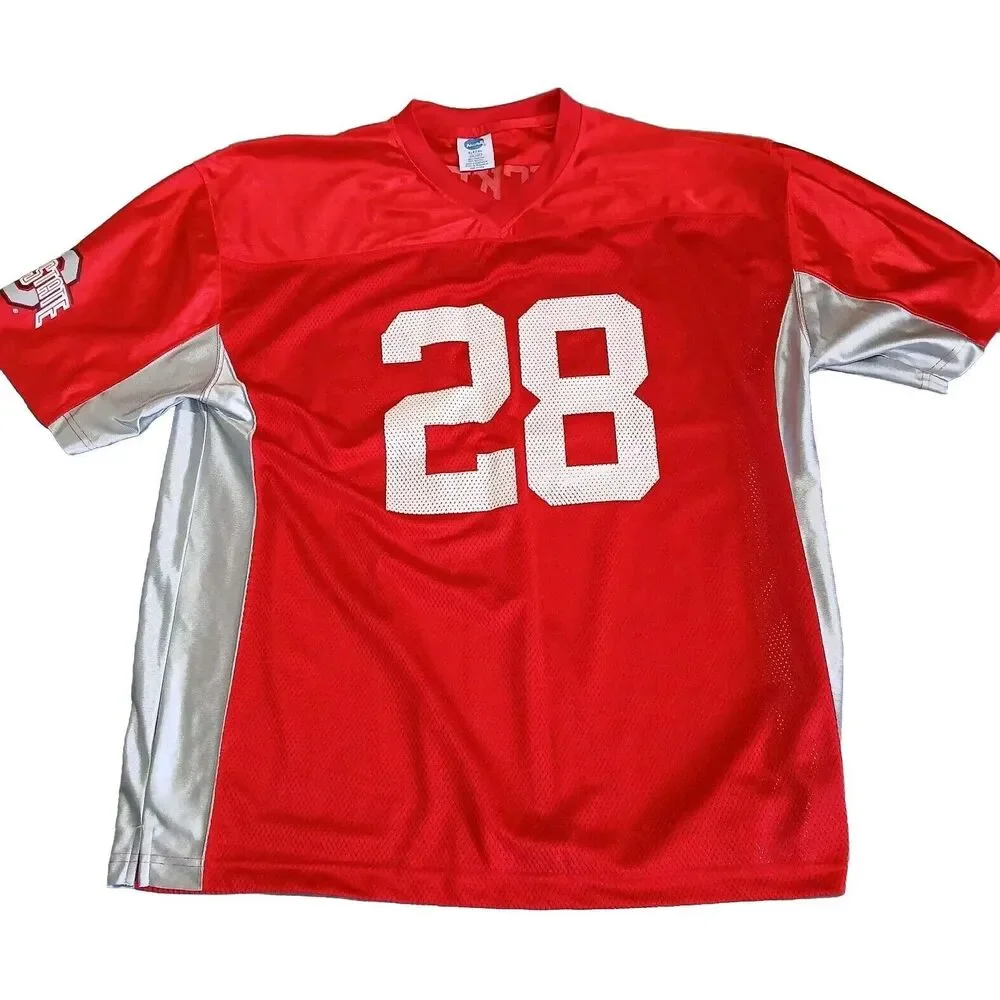 Ohio State Buckeyes Jersey Men XL Red Mesh Football OSU 28 NCAA KA Inc Team Gear - Picture 2 of 8